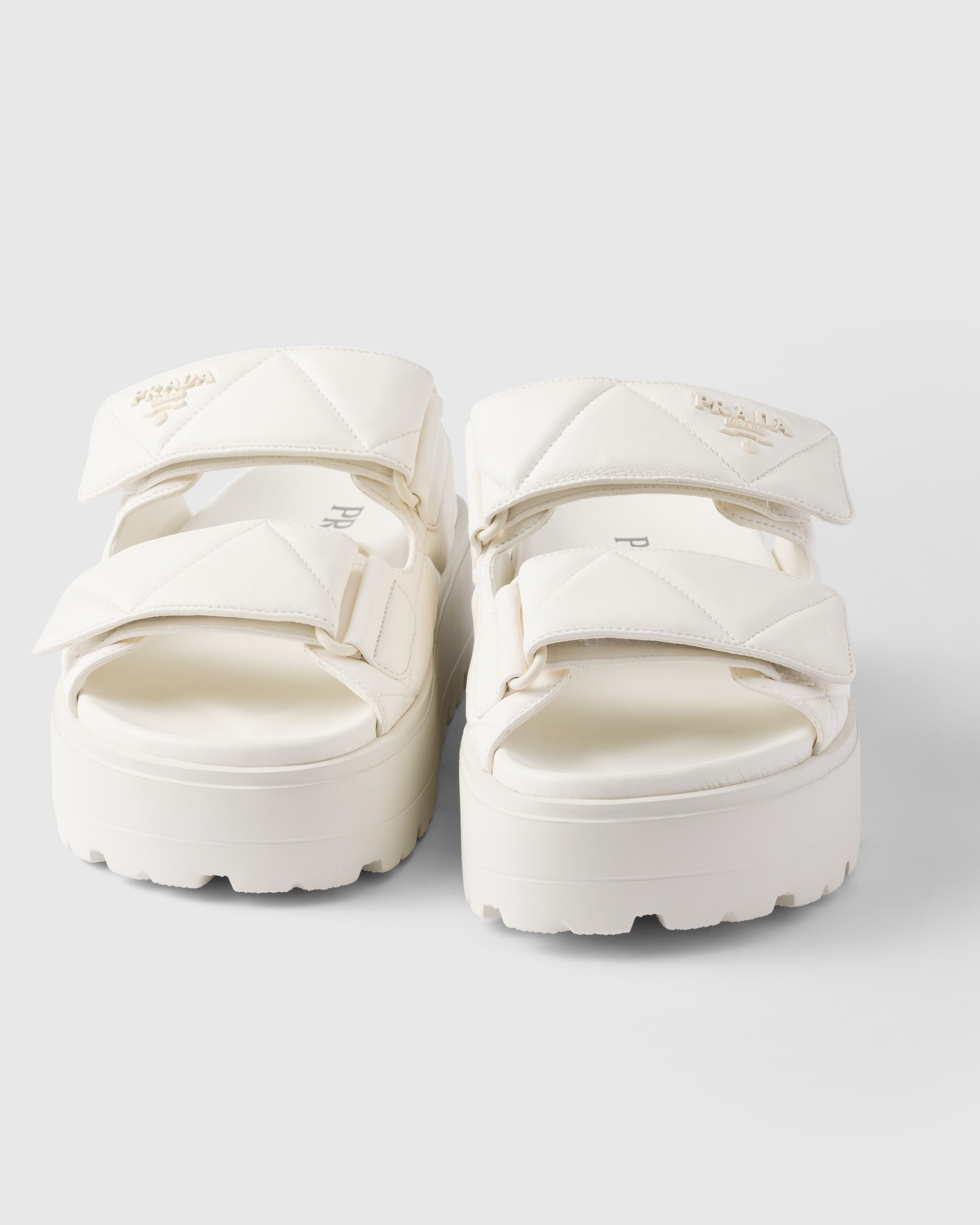 Padded nappa leather slides - 5
