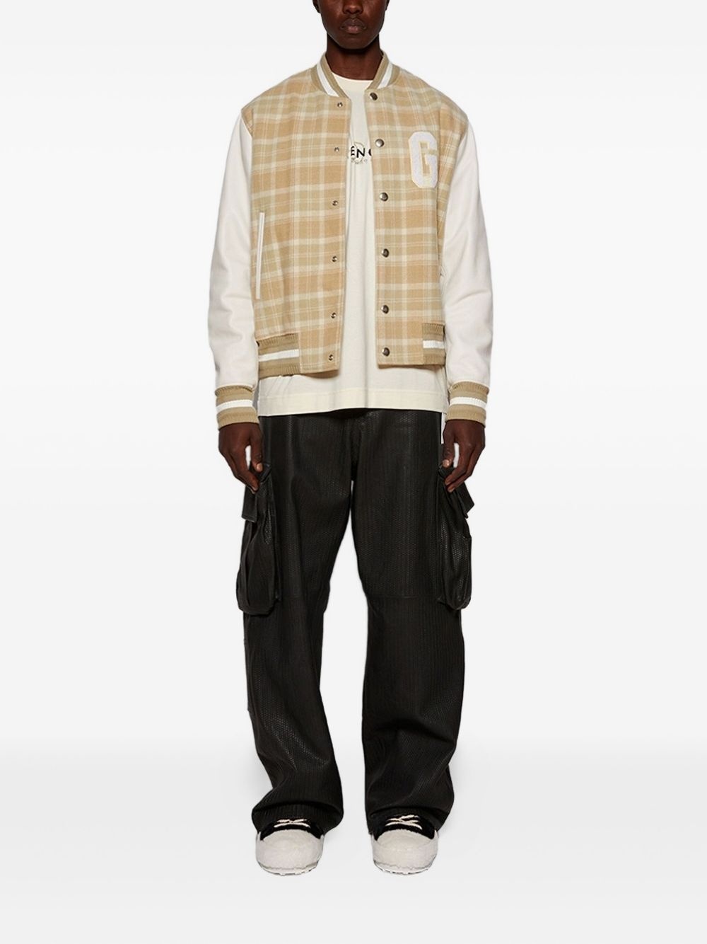 checked varsity jacket - 2
