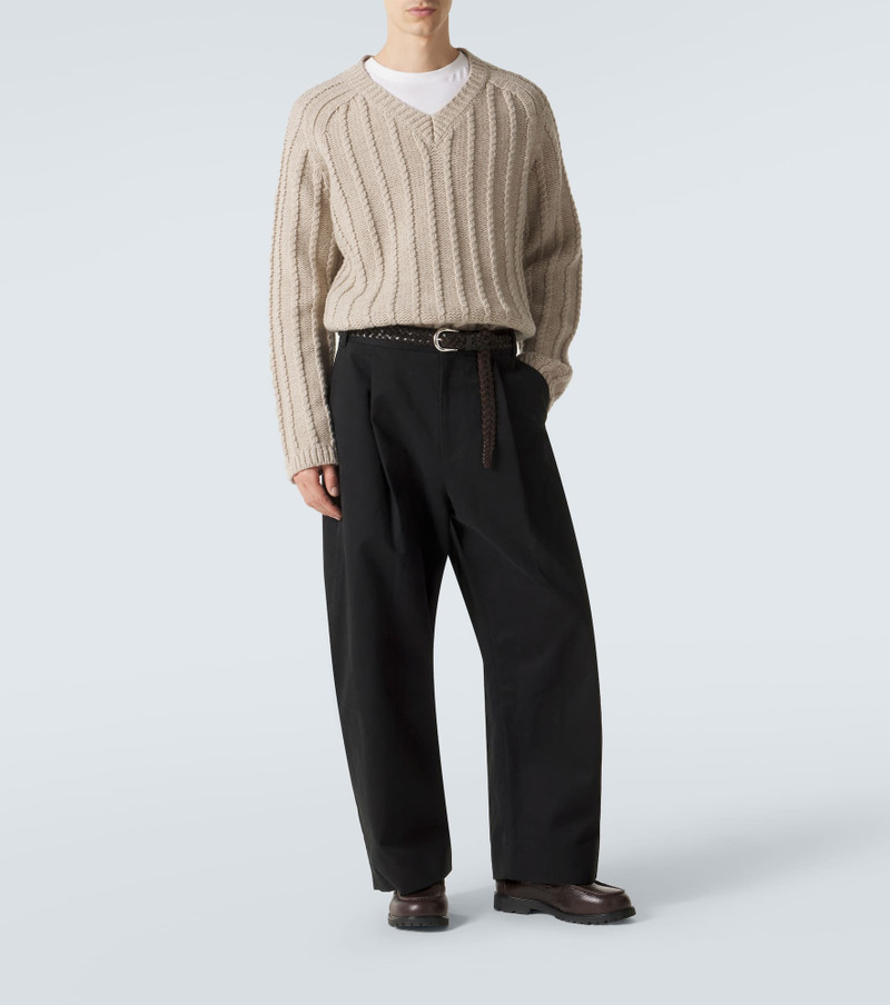 Studio Nicholson Sorte cotton twill barrel-leg pants outlook