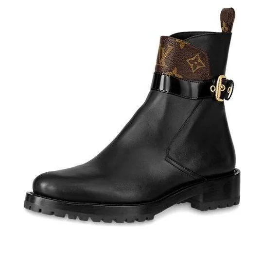 (WMNS) LOUIS VUITTON Discovery Boots 'Black with Monogram Top' 1A868J - 1