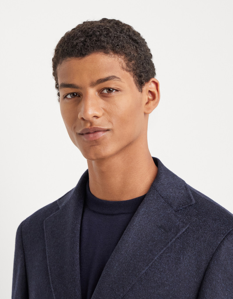 EXCLUSIVE NAVY BLUE PURE CASHMERE COAT 5