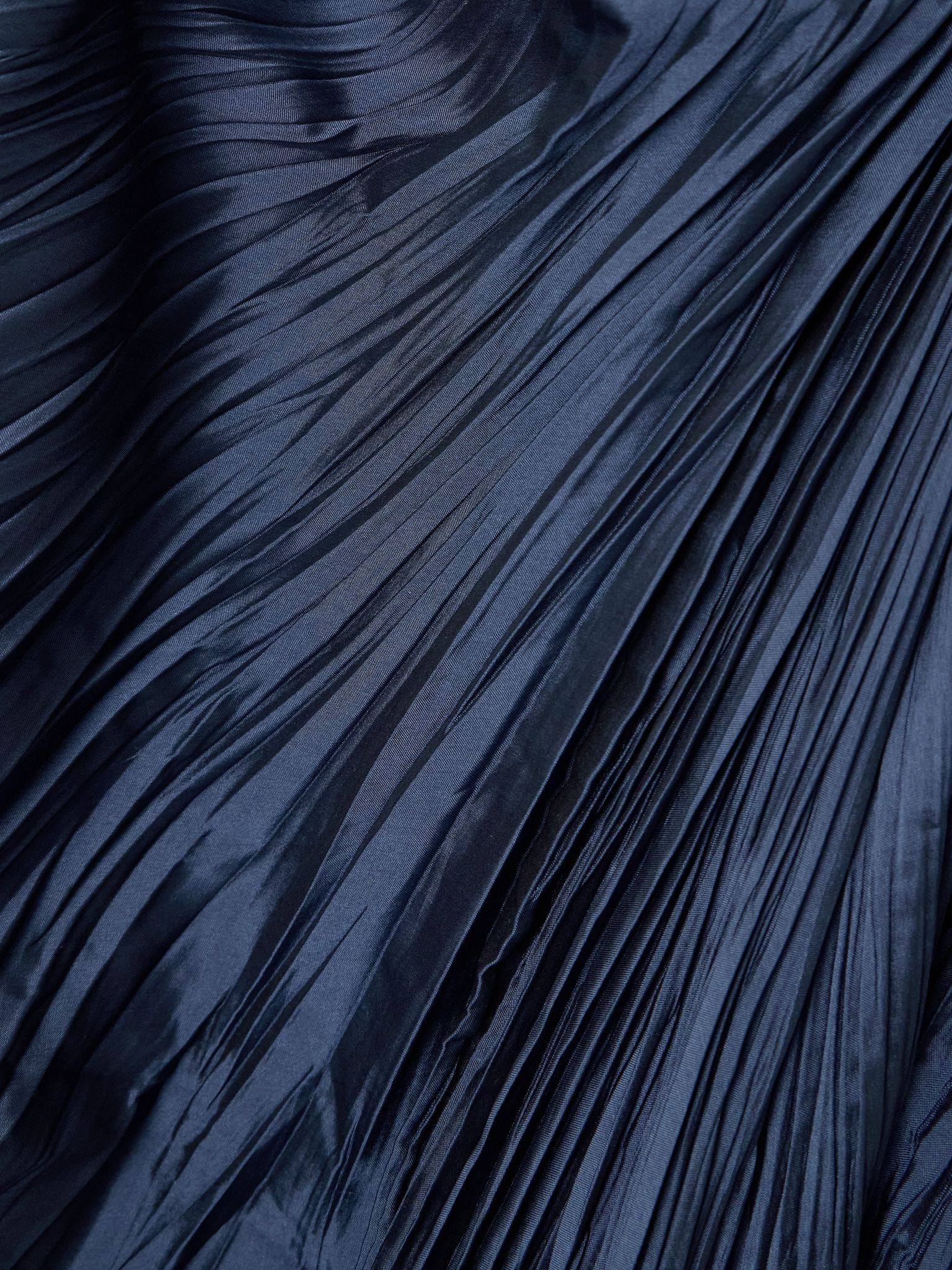 Strapless plissé-taffeta gown Navy - 4