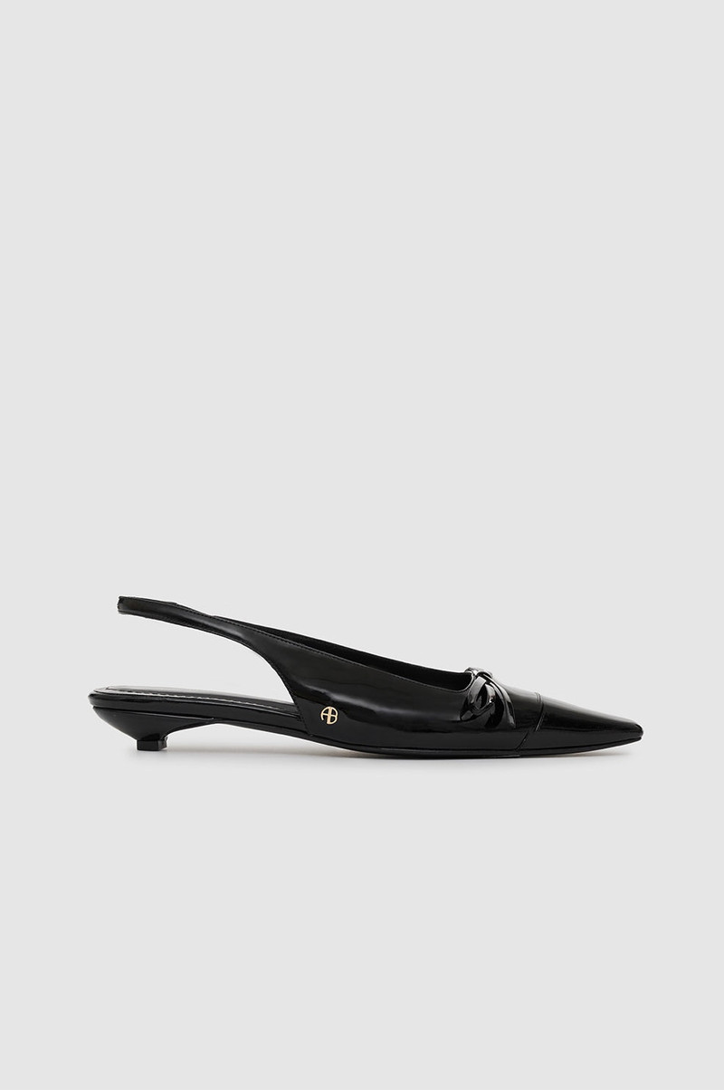 Zoey Slingback Heels - Black Patent 1