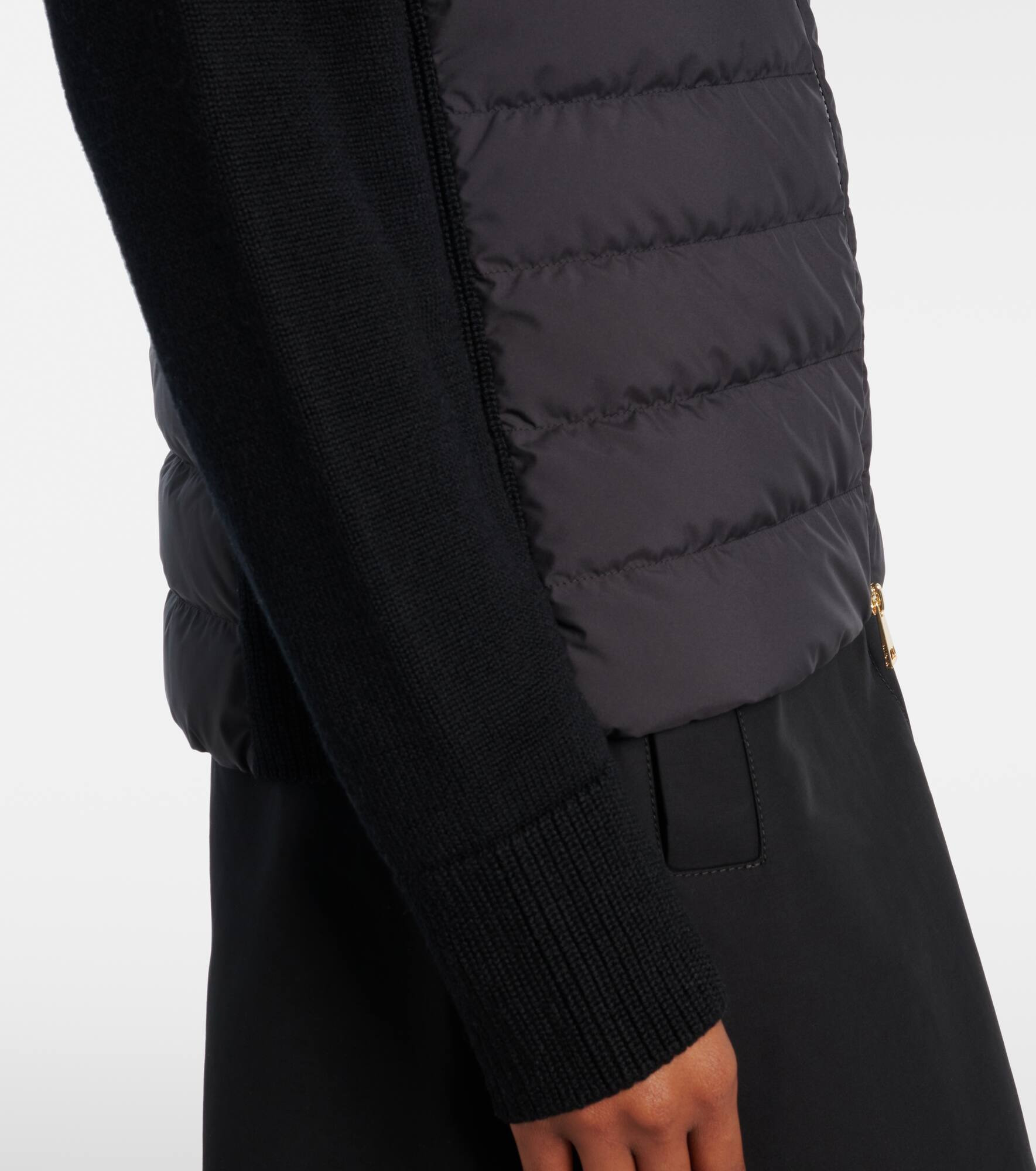 Down-paneled virgin wool cardigan - 5