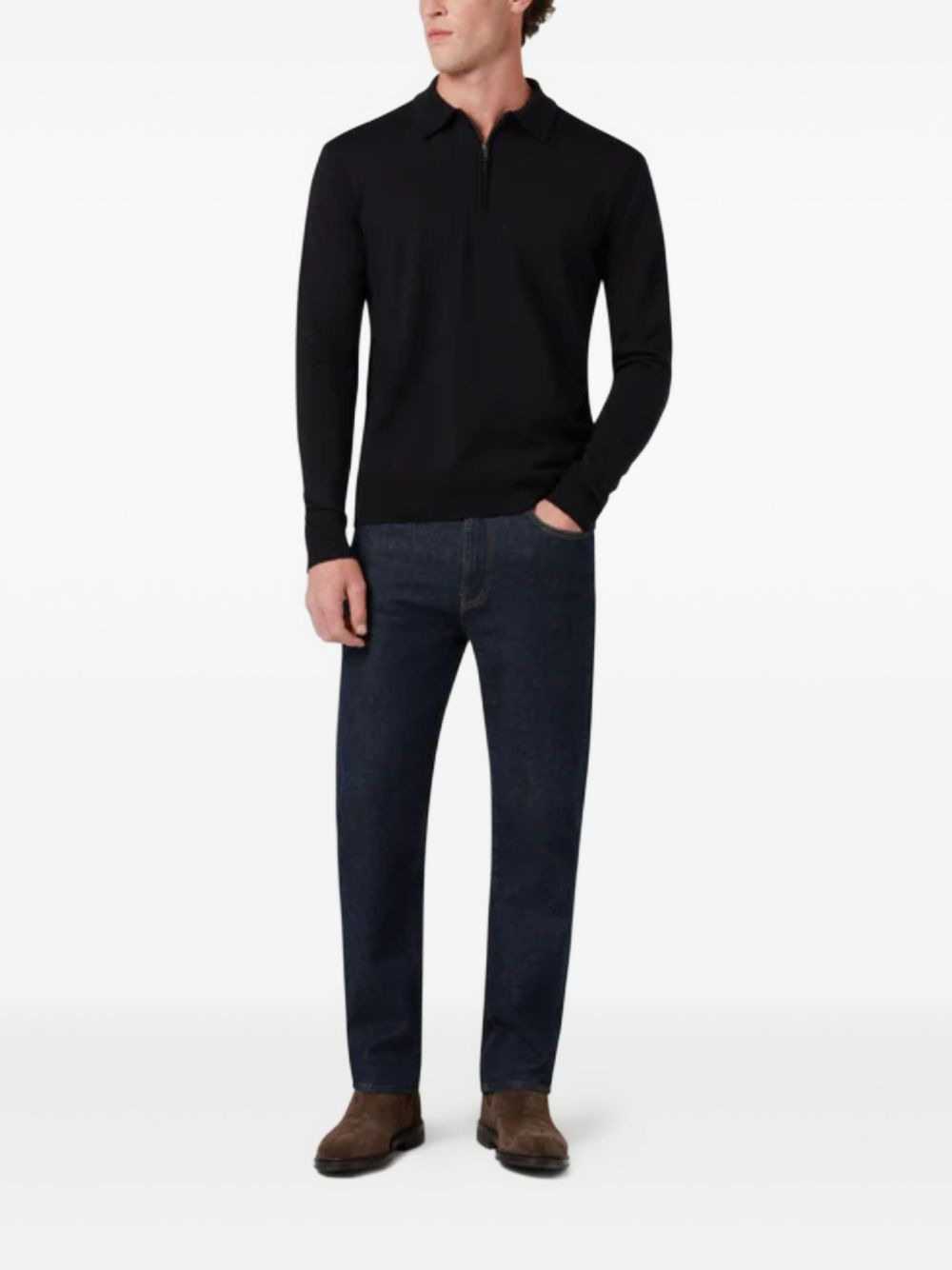 KYLE HALF-ZIP LONG-SLEEVE POLO SHIRT - 3