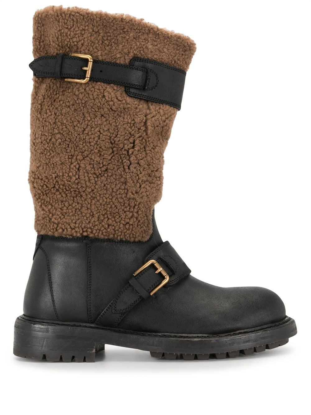 panelled biker boots - 1