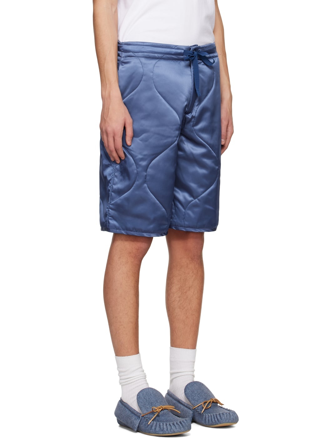 Navy Quilted Shorts - 2