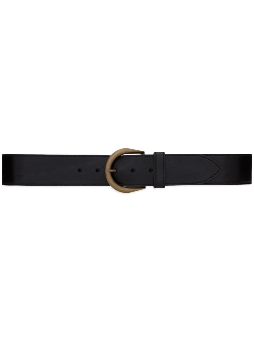 buckle-fastening leather belt - 2