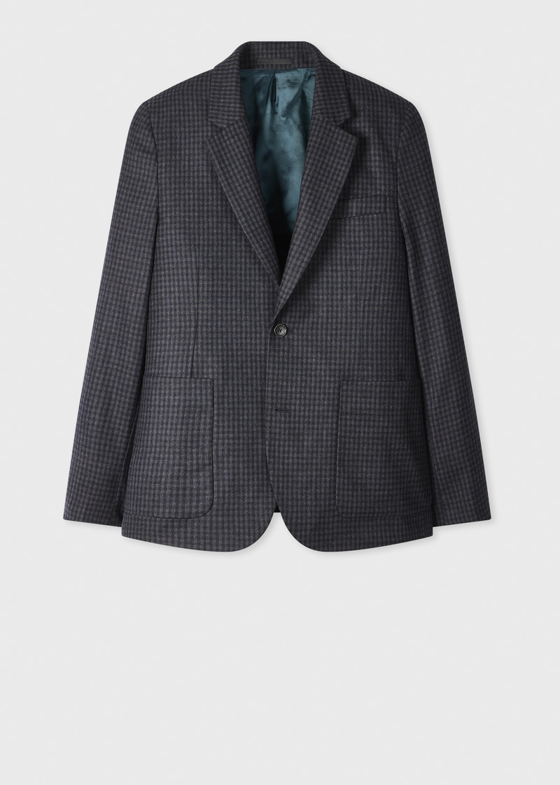Navy Check Wool Buggy-Lined Suit 1