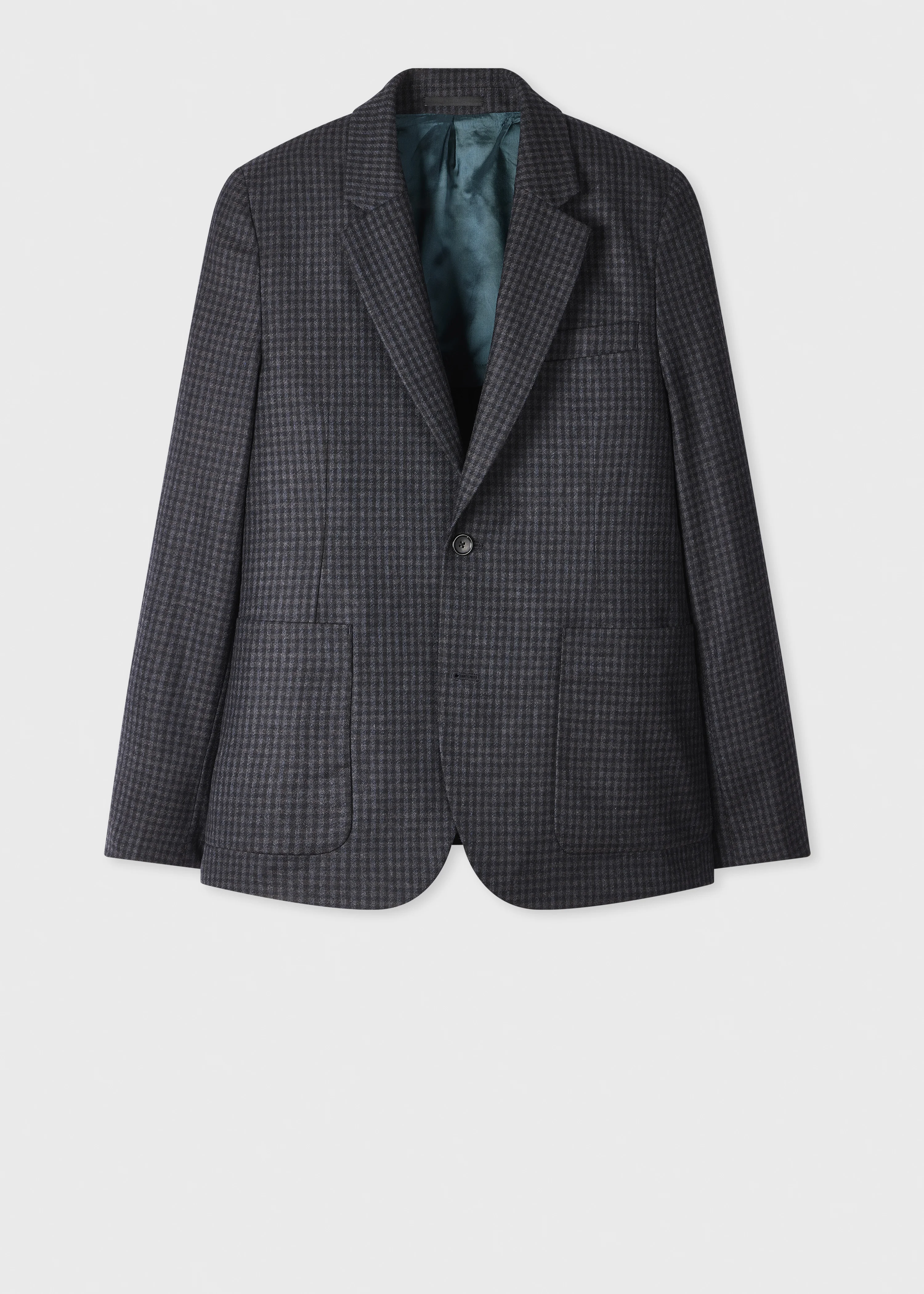 Navy Check Wool Buggy-Lined Suit - 1