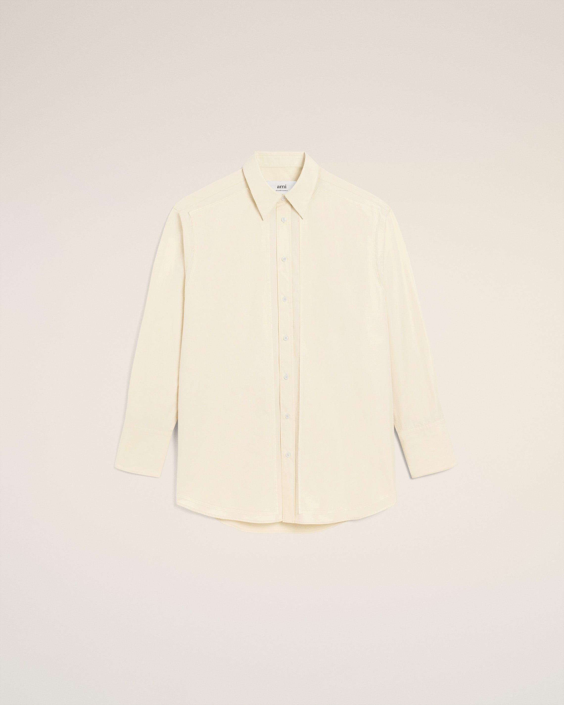 WHITE COTTON RAW EDGED STITCHING OVERSIZED SHIRT - 6