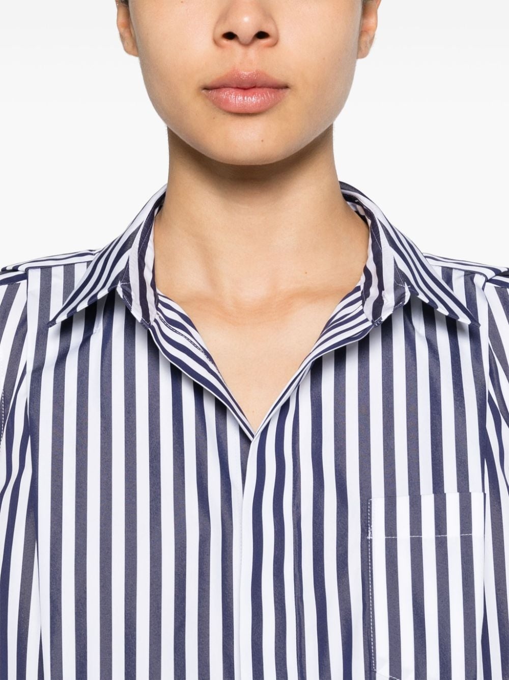 striped poplin shirt dress - 5