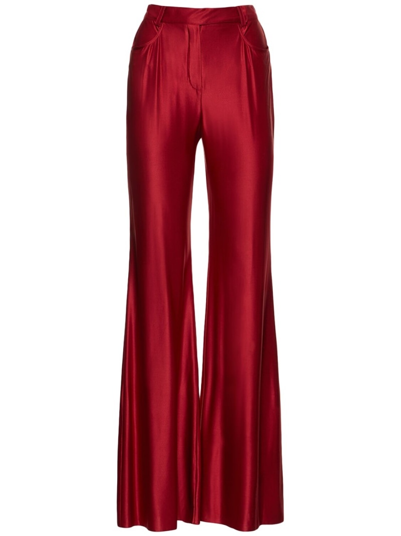 Shiny jersey wide pants - 1