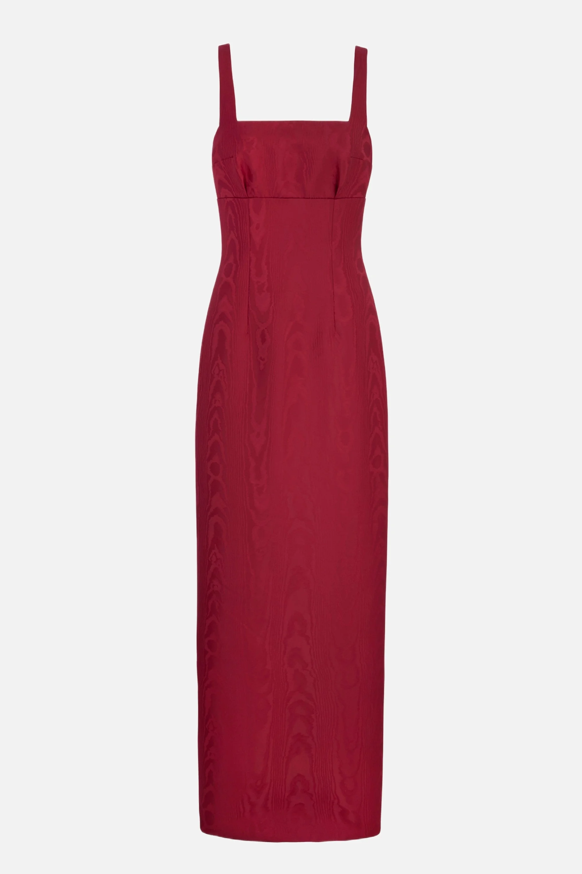 Micheline Dress In Red Moire Mikado - 1