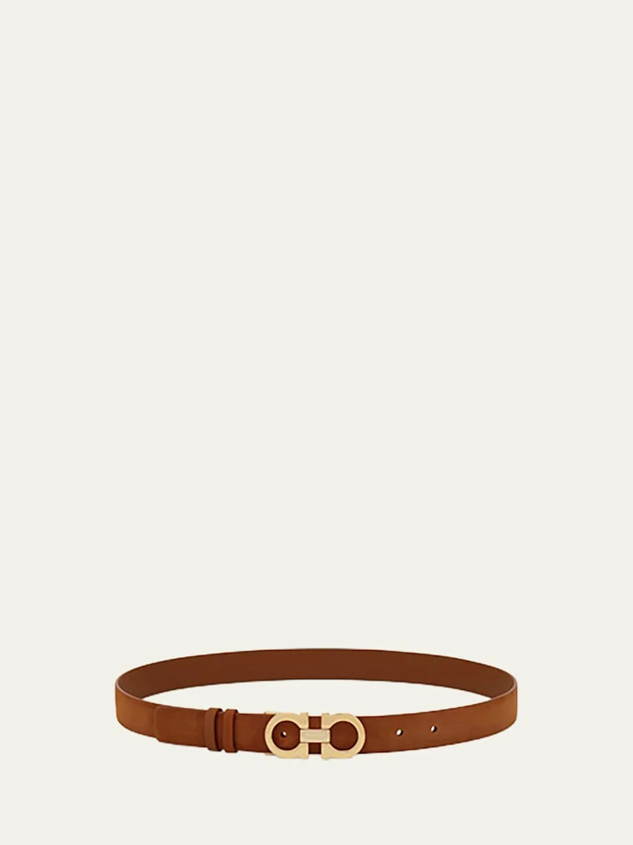 Donna Suede Double Gancini Belt - 1