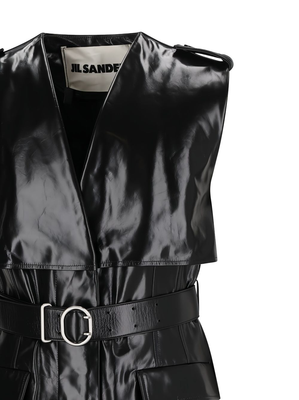 sleeveless belted coat - 3