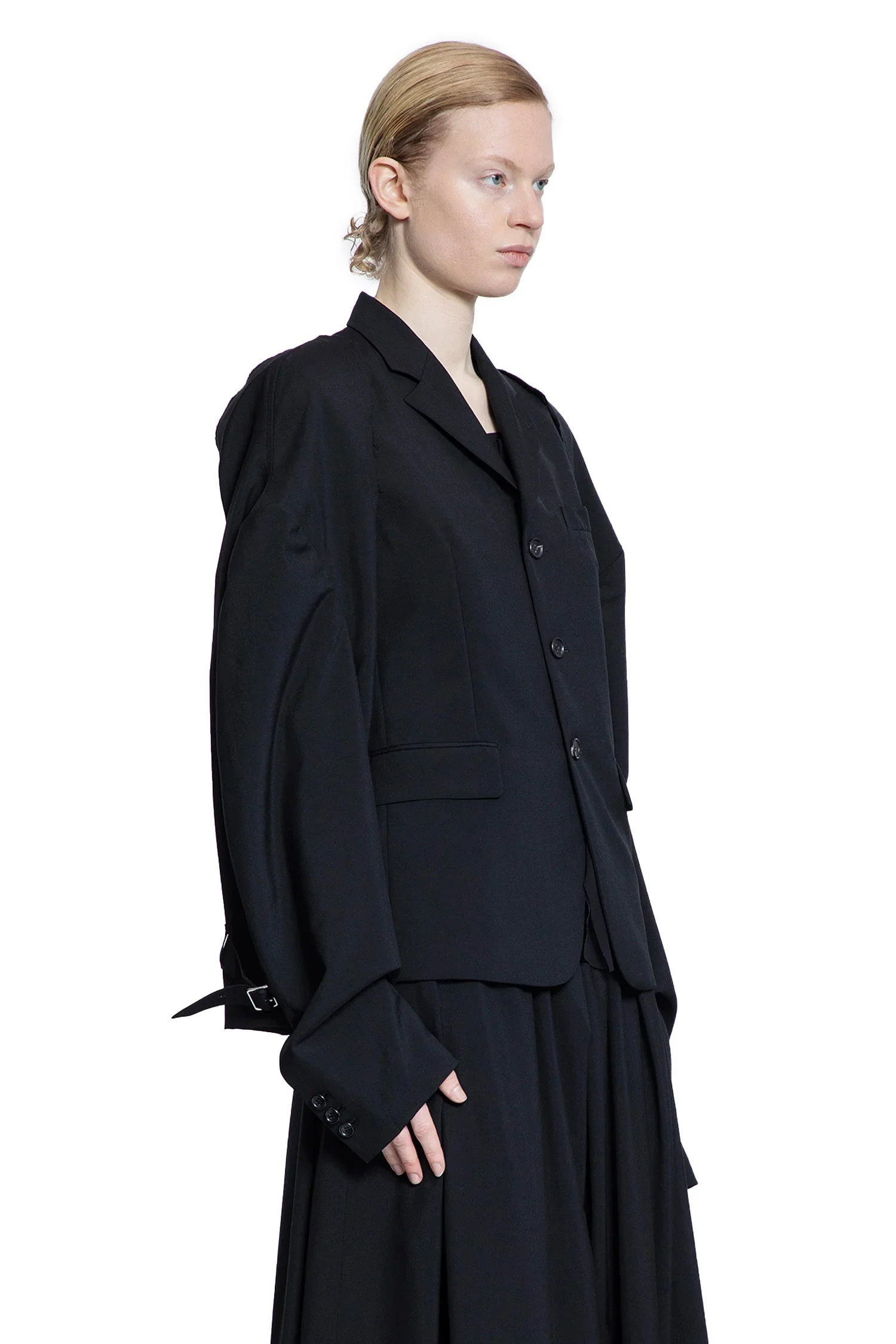 Nylon-And-Wool-Blazer-With-Removable-Sleeves - 2