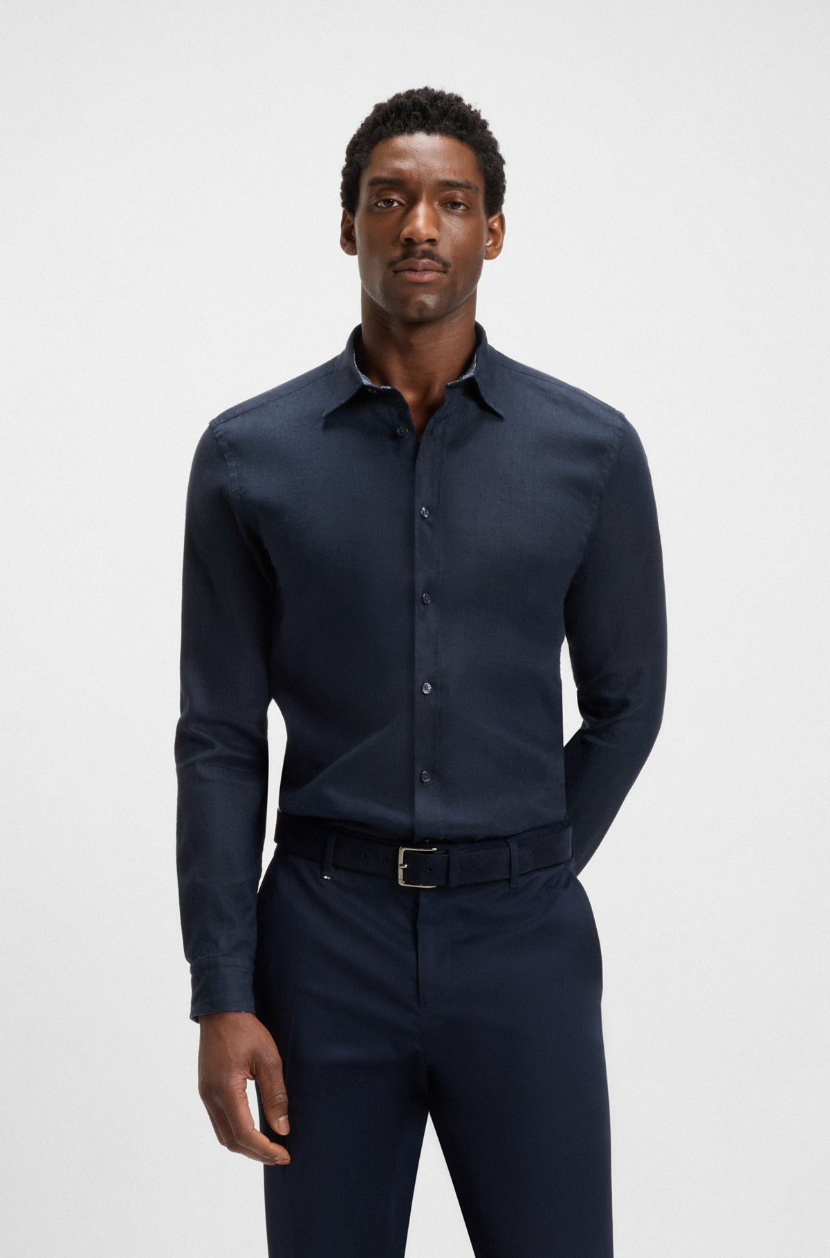 SLIM-FIT SHIRT IN STRETCH LINEN - 2