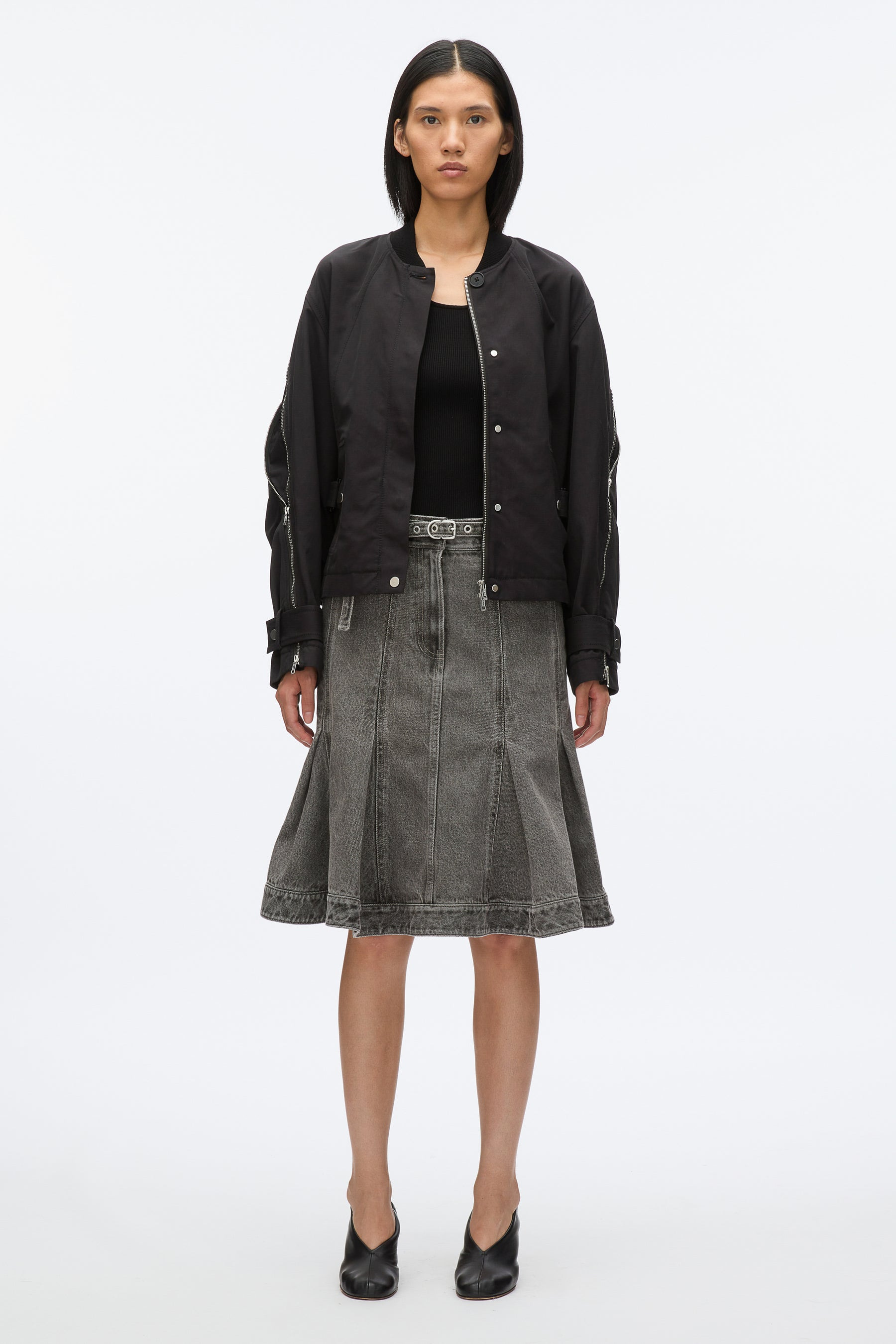 Zip Cocoon Back Bomber Jacket - 2