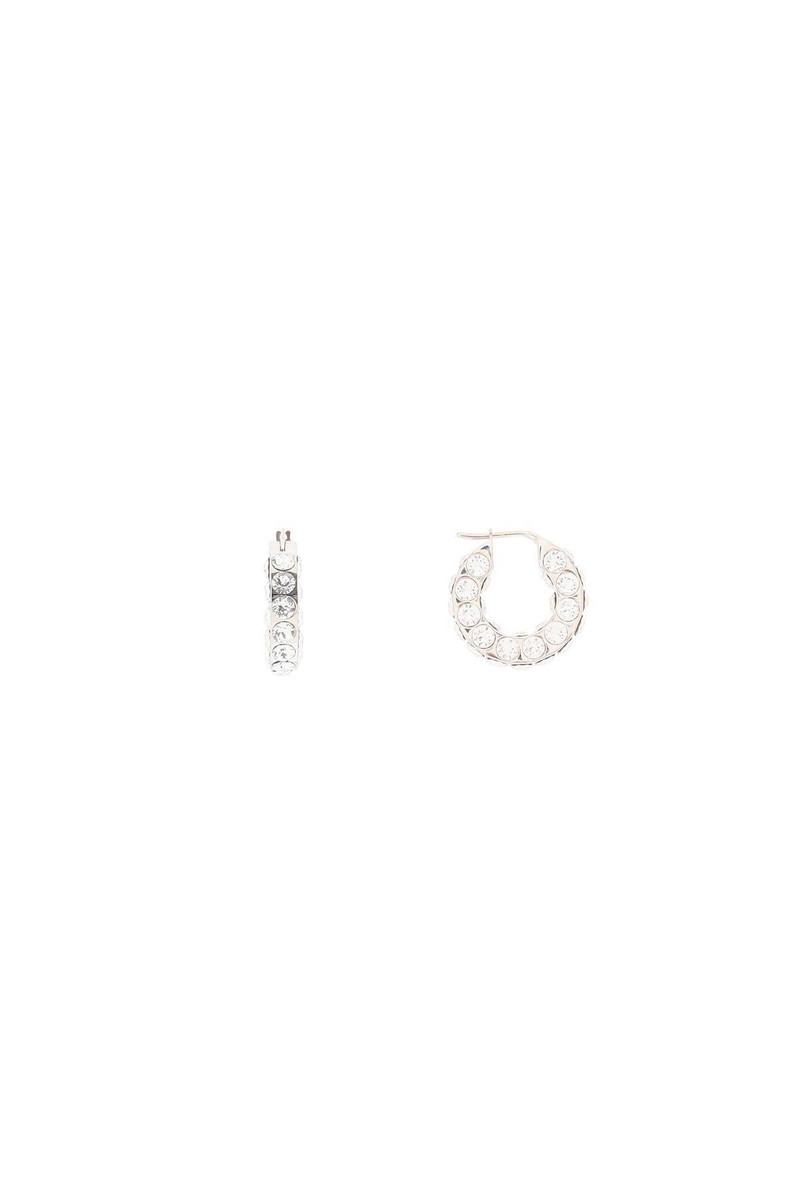Amina Muaddi SMALL JAHLEEL HOOP EARRINGS WITH CRYSTALS outlook