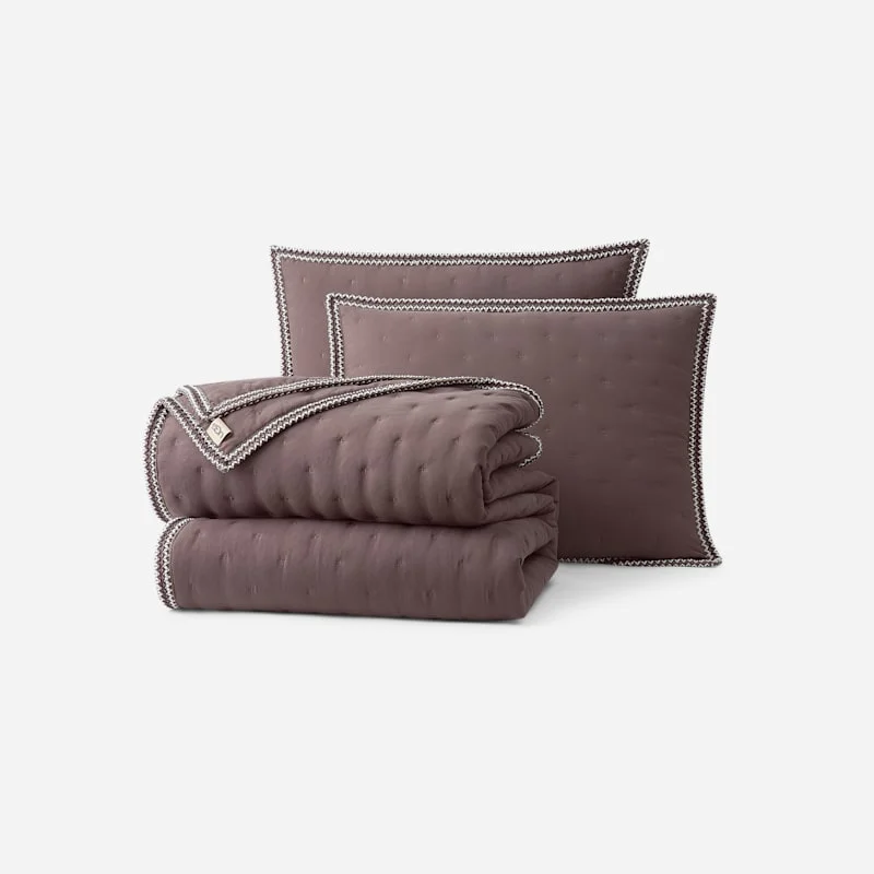 Devon UGG®braid Quilt Set T/TXL Polyester Bedding in Burnt Cedar - 1