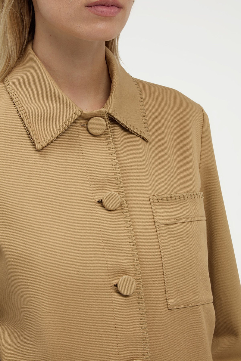 GABRIELA HEARST Ulu Chore Jacket in Camel Sea Island Cotton Twill outlook