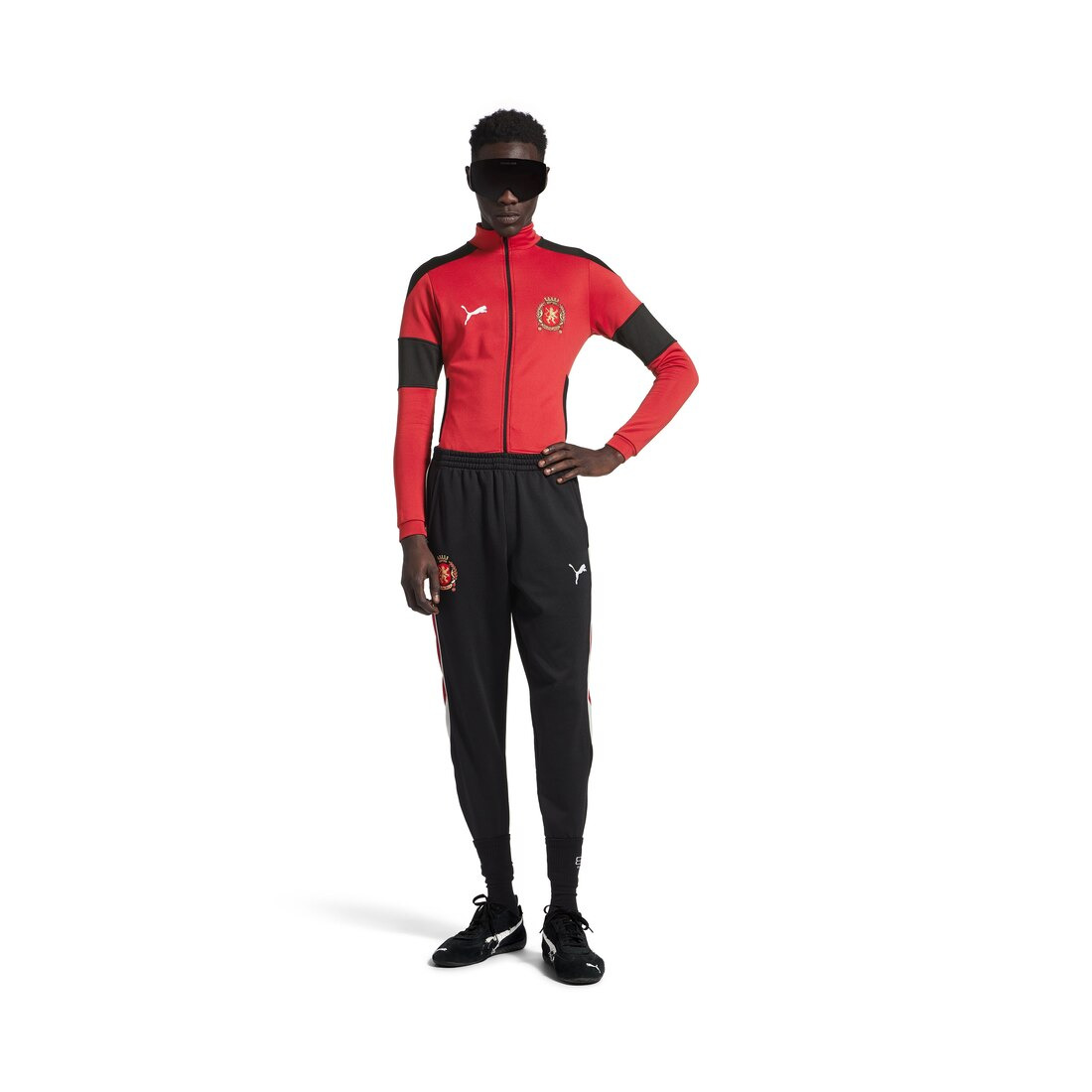 Balenciaga I Puma Fitted Tracksuit Jacket in Black/red - 2