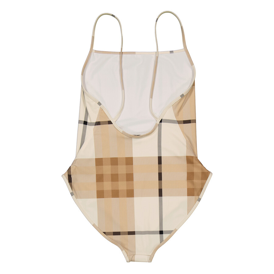 Burberry Ladies Frosted White Check Delia One-Piece Swimsuit - 2