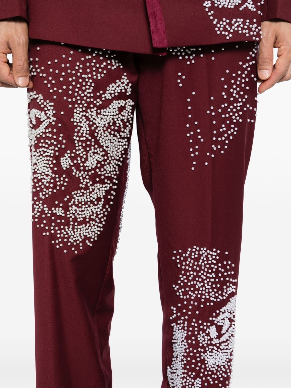 embellished-faces trousers - 5