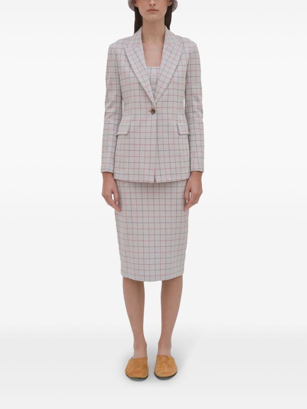 check-pattern blazer - 3