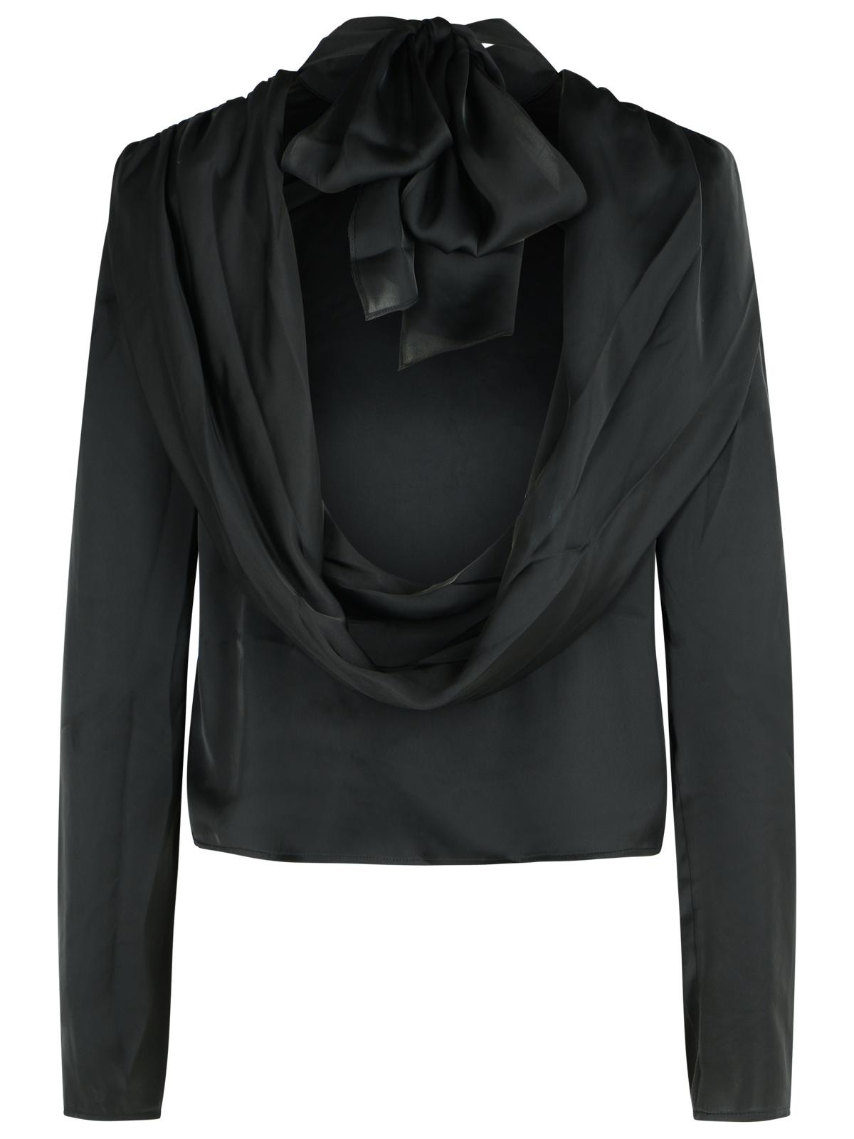 Rotate Draped Top In Black Polyester Women - 3