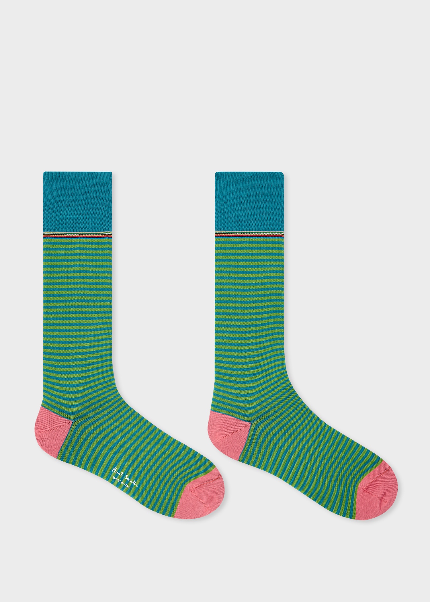 Green and Blue Stripe Socks - 2