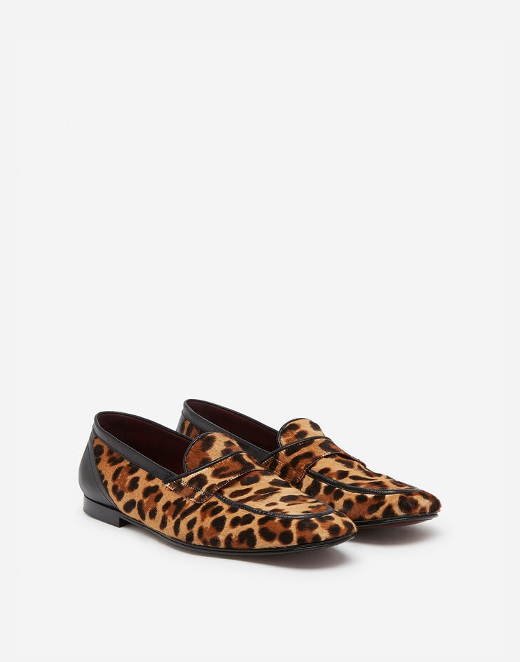 Leopard print slippers with pony hair effect - 2