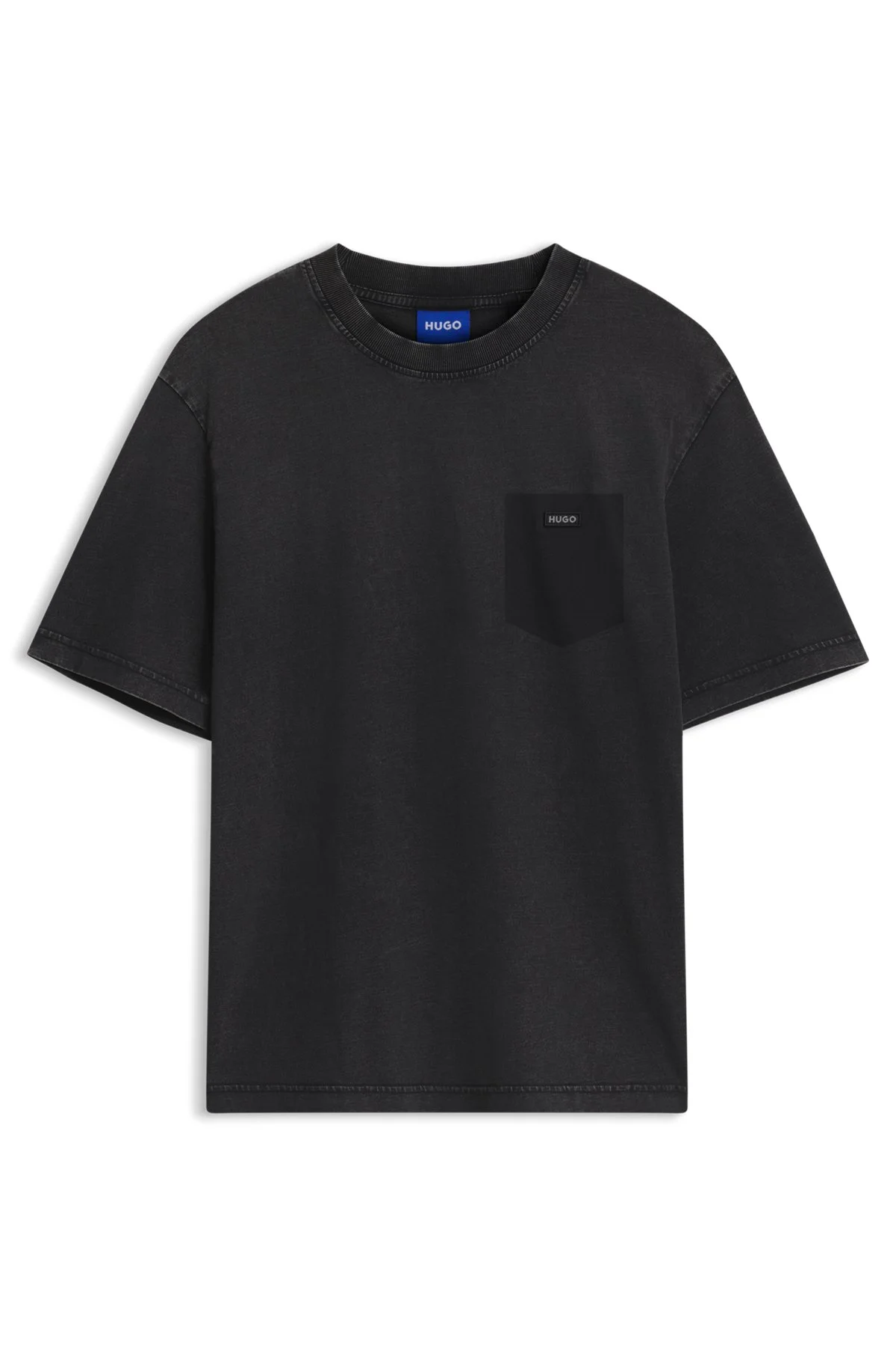 REGULAR-FIT T-SHIRT IN WASHED COTTON WITH LOGO BADGE - 1