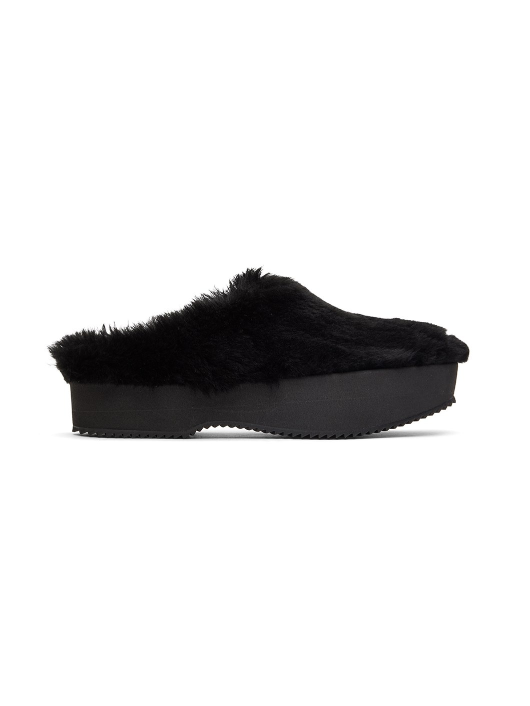 Black Slip-On Shearling Loafers - 1