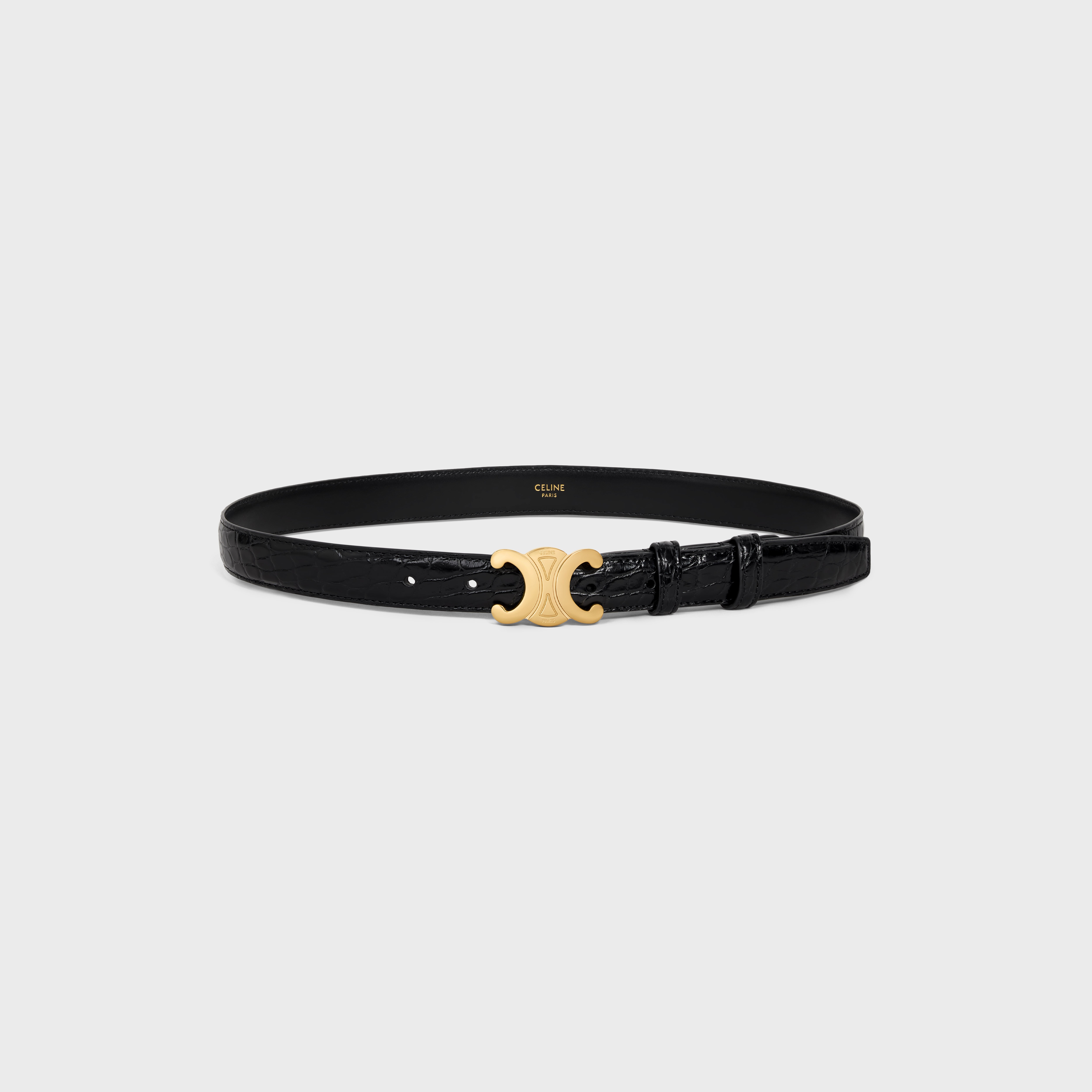 Medium Triomphe Belt in ALLIGATOR - 3