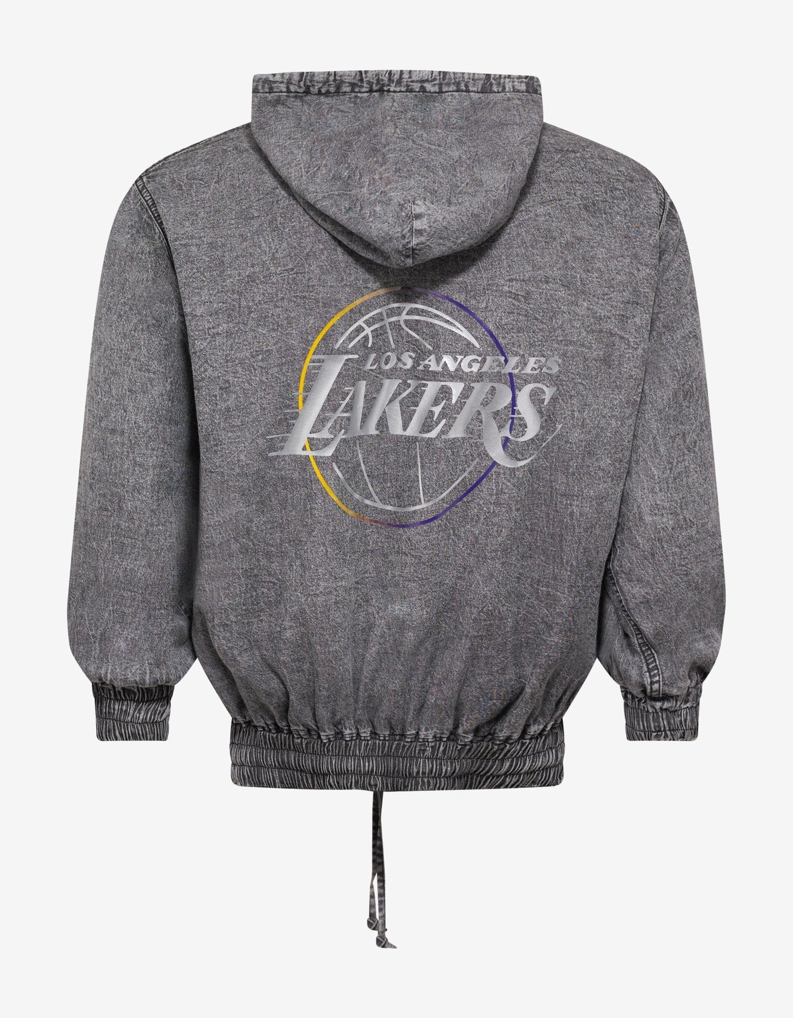 Grey Acid Wash LA Lakers Hoodie - 2