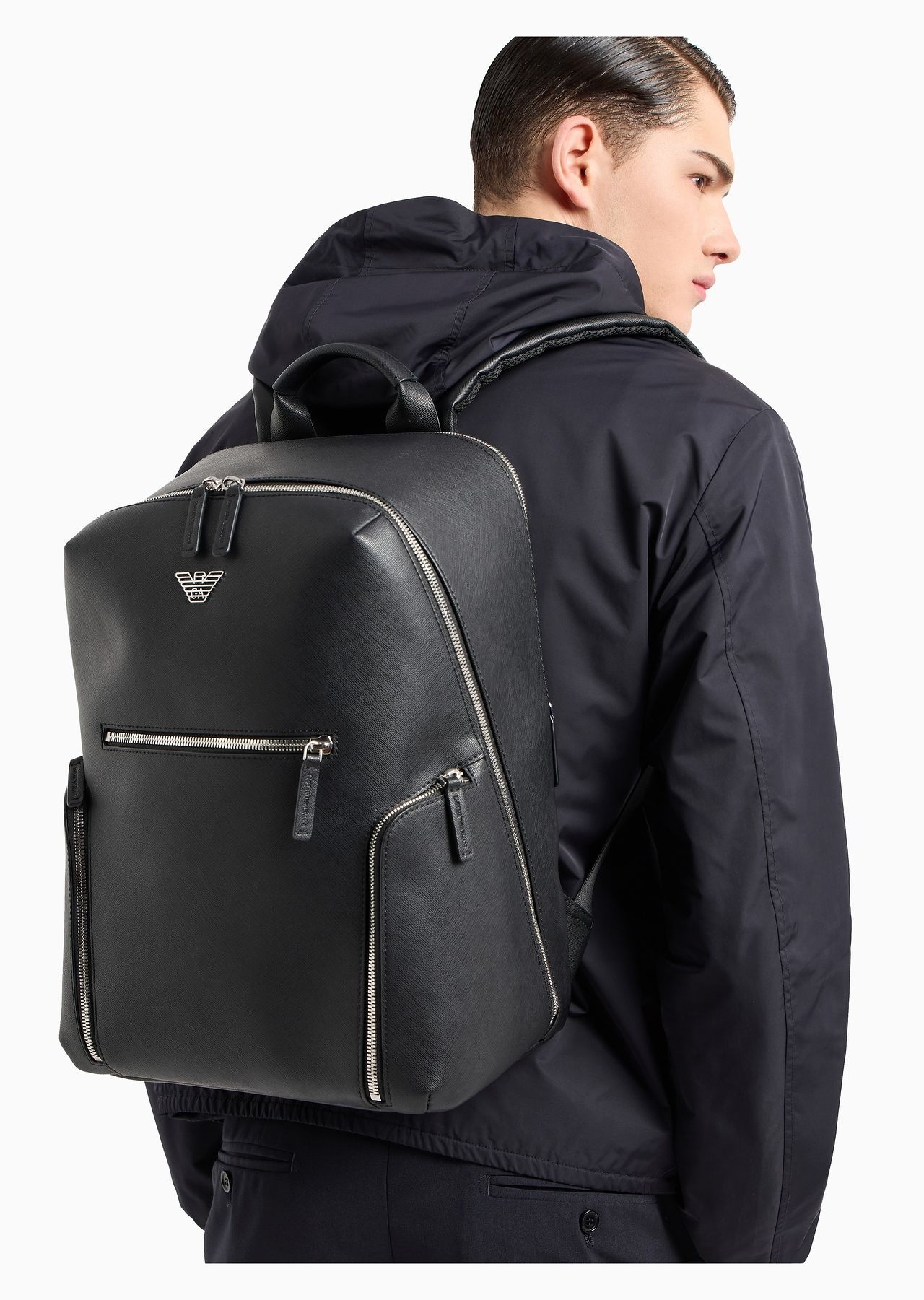 ASV regenerated Saffiano leather backpack with eagle plate - 6