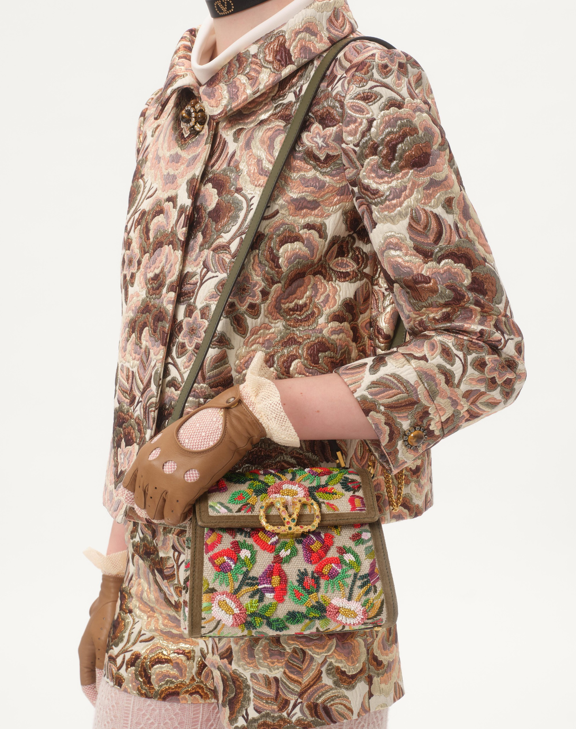 VALENTINO GARAVANI VSLING MINI EMBROIDERED HANDBAG WITH JEWEL LOGO - 7