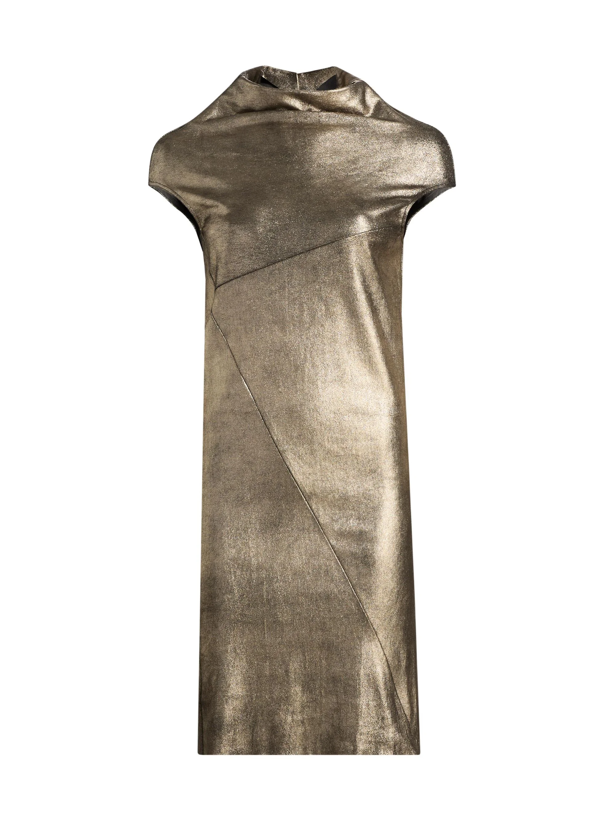 Women's Aggy Metallic Leather & Cotton-Blend Knee-Length Dress - Gold - 1