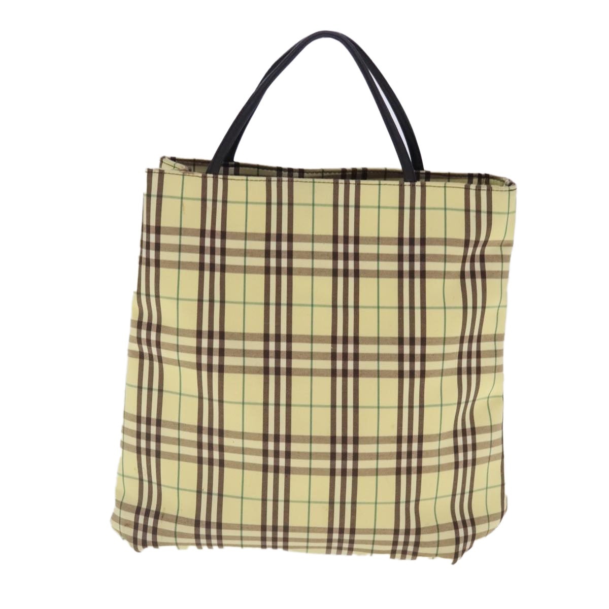 Burberry Nova Check Hand Bag Canvas Yellow Silver - 3