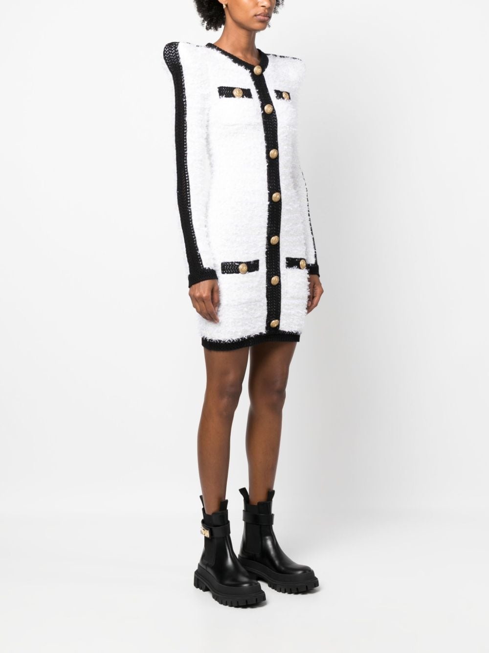 Balmain White Halter Minidress