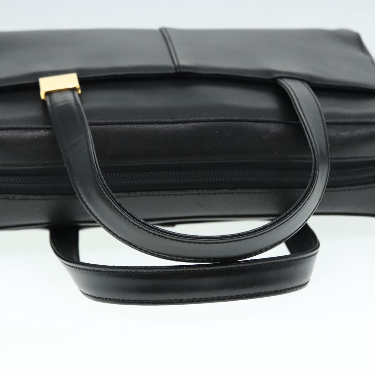 Burberry Hand Bag Leather Black Gold - 7