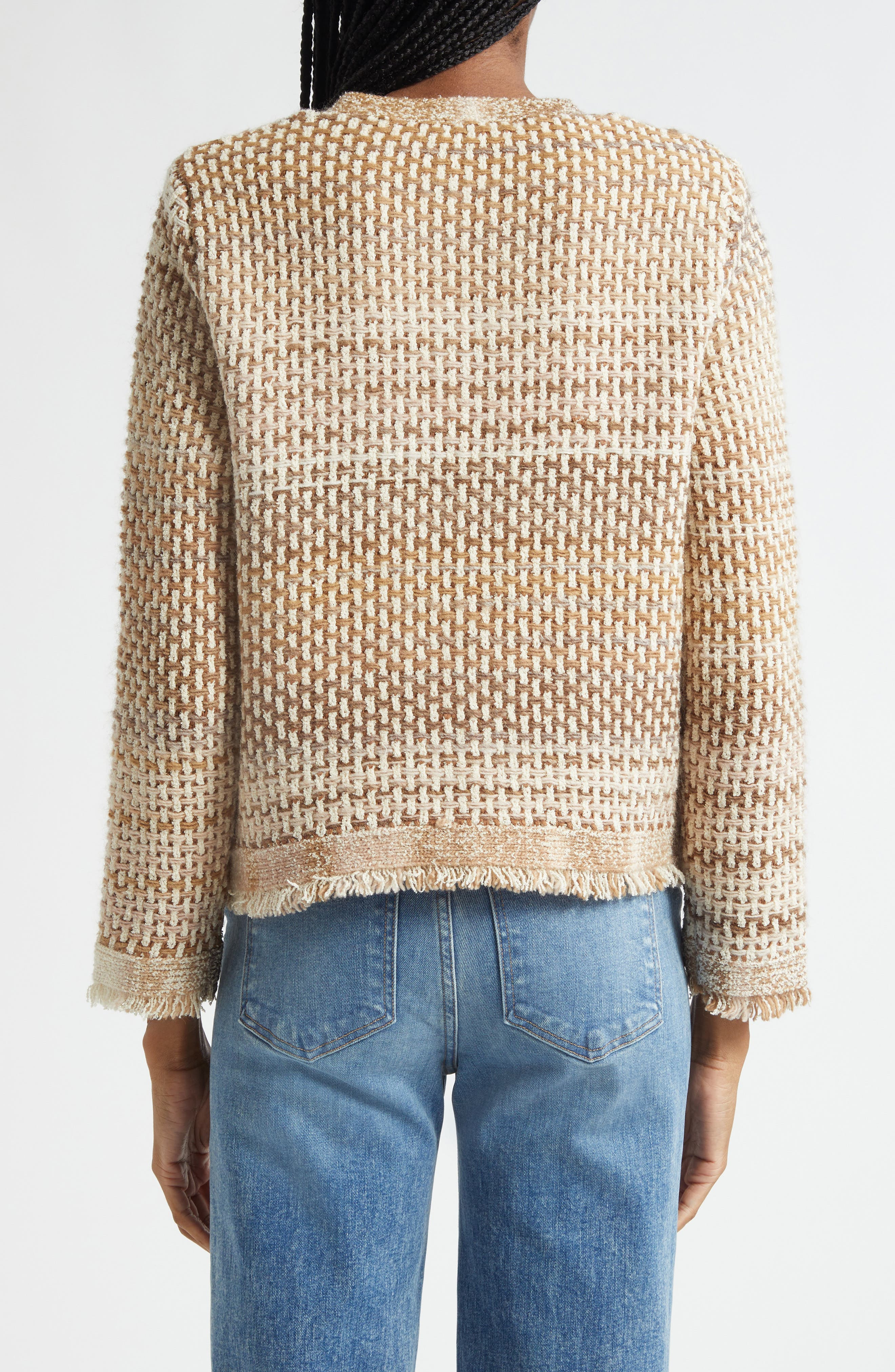 Veronica Beard Sariyah Cotton Blend Knit Jacket in Desert Khaki Multi at Nordstrom - 2
