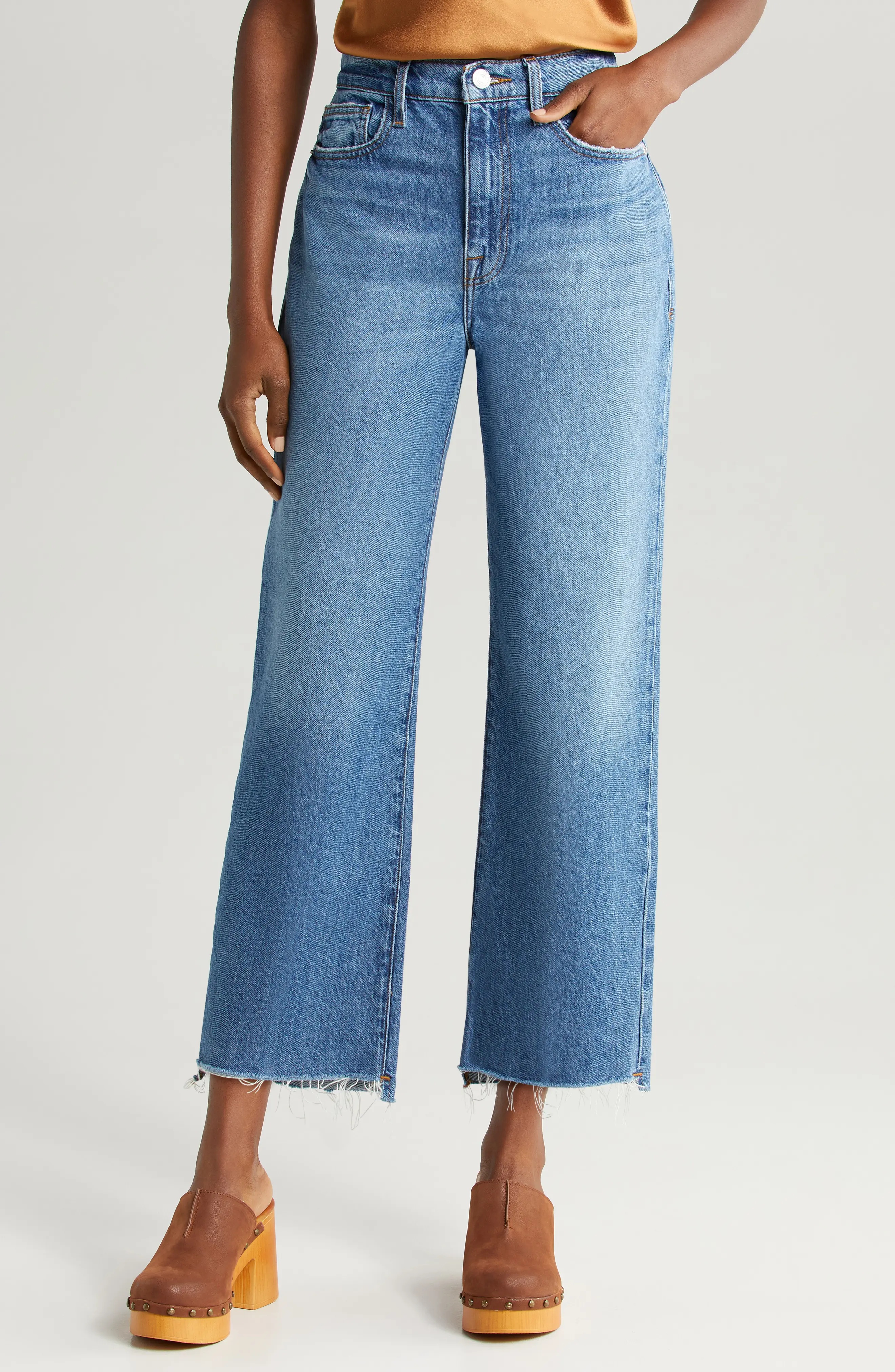 Le Jane High Waist Crop Straight Leg Jeans - 1