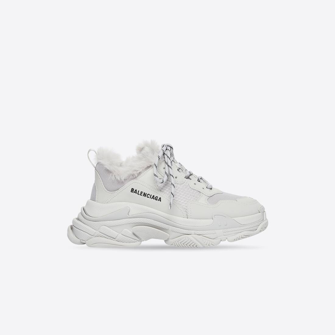 Men's Triple S Sneaker Fake Fur in Grey - 1