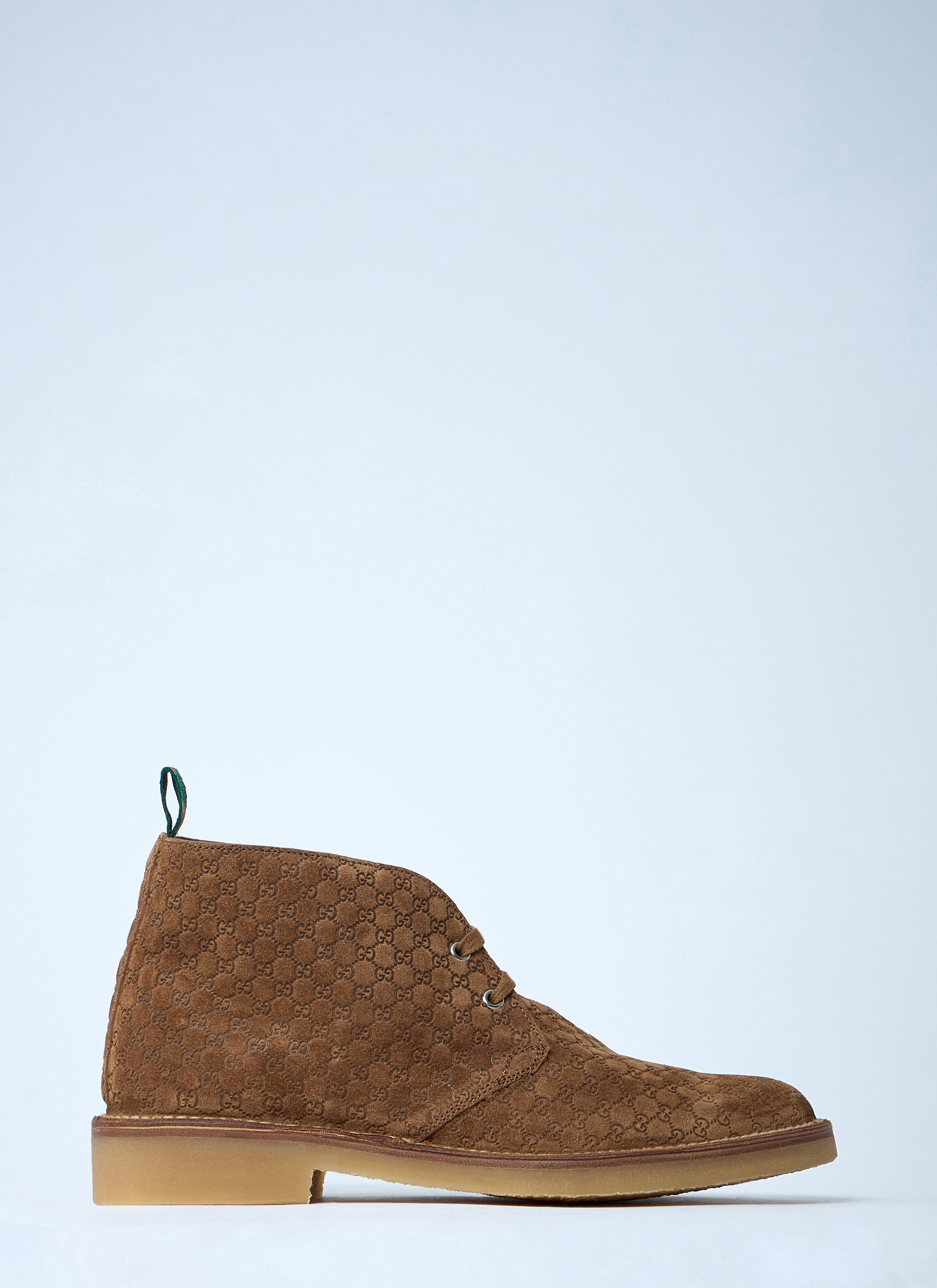 Gucci Men Gg Suede Boots - 7
