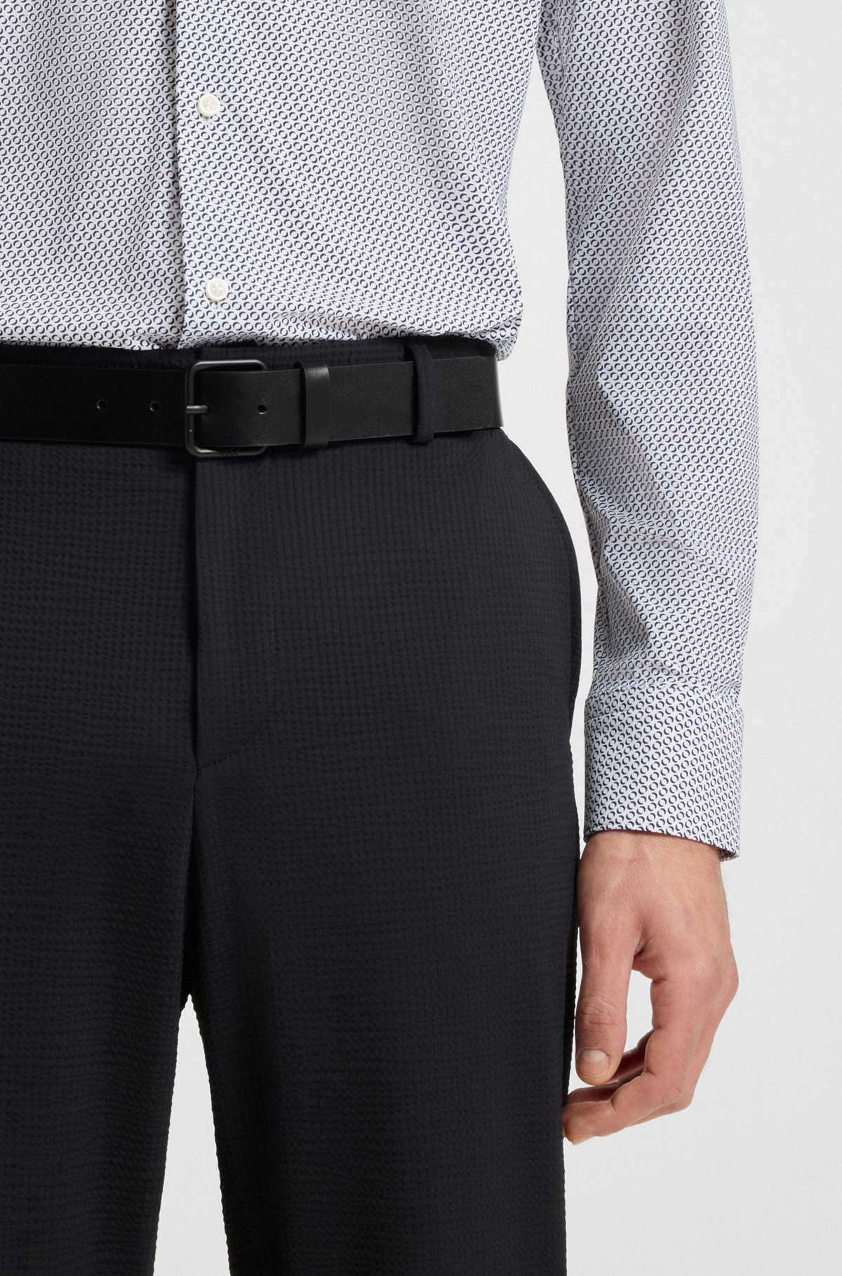ITALIAN-LEATHER BELT WITH TONAL BUCKLE - 2