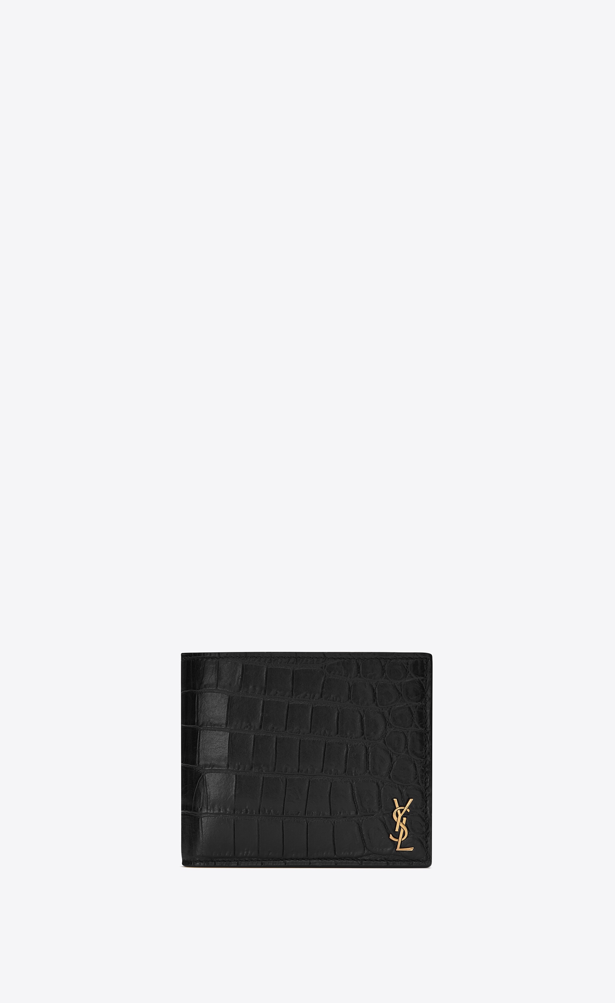 tiny monogram east/west wallet in crocodile embossed matte leather - 1