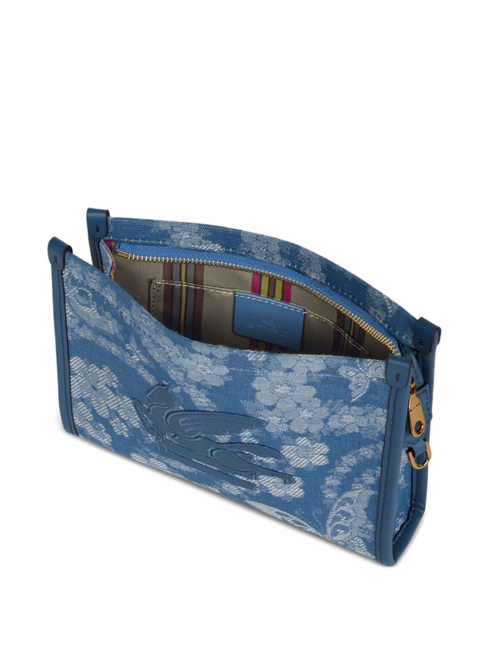 floral-print denim clutch bag - 4